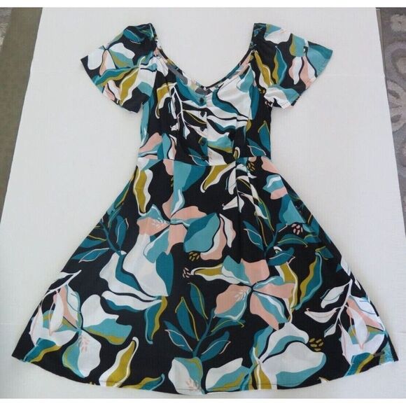 Roxy ARJWD03396 Women's Sz Small Anthracite Paradiso "Shimmy Over" Woven Dress - Picture 11 of 12